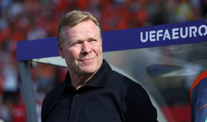 Trainer Ronald Koeman Portrait Porträt Einzelbild close up Fußball Fussball Europameisterschaft Euro 2024 EM Herren Saison 2023 2024 25.06.2024 Niederlande NED vs. Österreich AUT in Berlin DFL regulations prohibit any use of photographs as image sequences and or quasi-video.