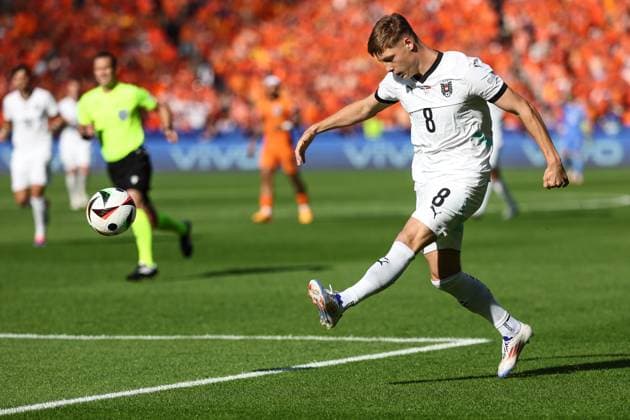SOCCER - UEFA EURO, EM, Europameisterschaft,Fussball 2024 BERLIN,GERMANY,25.JUN.24 - UEFA EURO 2024, group stage, Austria vs Netherlands. Image shows Alexander Prass (AUT).  GEPAxpictures xArminxRauthner