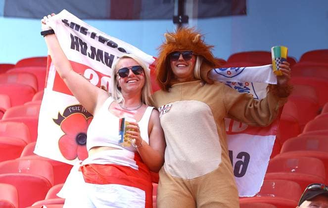 England fans in the stands England v Slovenia, UEFA European Championship, EM, Europameisterschaft 2024, Group C, Football, Cologne Stadium, Cologne, Germany, 25 Jun 2024 EDITORIAL USE ONLY No use with unauthorised audio, video, data, fixture lists, club league logos or live services. Online in-match use limited to 120 images, no video emulation. No use in betting, games or single club league player publications. Copyright: xKieranxMcManus Shutterstockx 14555526e