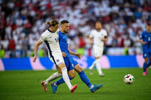 COLOGNE, GERMANY - 25 JUNE, 2024: The football match of EURO 2024 England vs Slovenia at Cologne Stadion  Copyright: xVITALIIxKLIUIEVx
