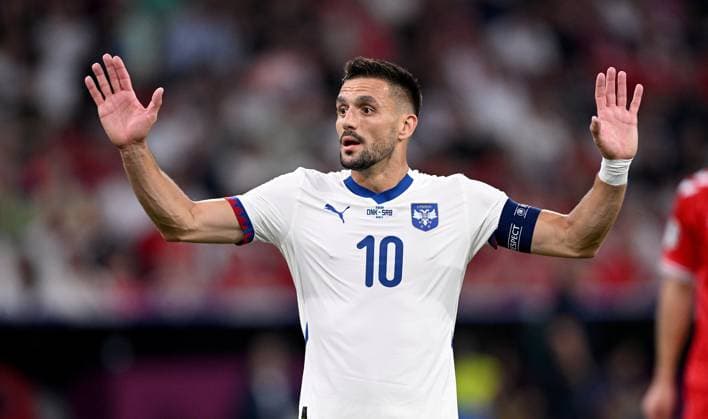 Fussball Euro 2024 Gruppe C 25.06.2024 Daenemark - Serbien Dusan Tadic (Serbien)