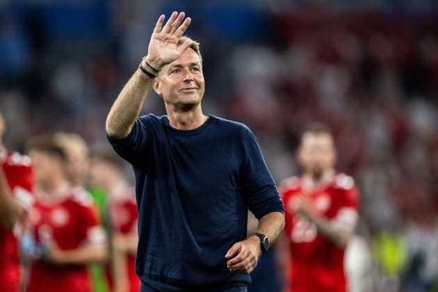 Sport Bilder des Tages Sport Bilder des Tages 240625 Head coach Kasper Hjulmand of Denmark after the UEFA EURO, EM, Europameisterschaft,Fussball 2024 Football Championship match between Denmark and Serbia on June 25, 2024 in Munich. Photo: Mathias Bergeld BILDBYRAN kod MB MB0940 fotboll football soccer fotball fotbolls-em europamästerskap em uefa euro uefa european football championship euro 2024 danmark denmark serbien serbia bbeng Copyright: MATHIASxBERGELD BB240625MB107