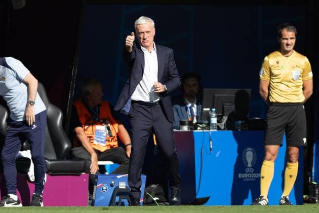France Vs Poland during the UEFA EURO, EM, Europameisterschaft,Fussball 2024 match in Dortmund, Germany Didier Deschamps head coach of France seen in action during the UEFA EURO 2024 group stage match between France and Poland at Football Stadium Dortmund. Copyright: xMikolajxBarbanellx