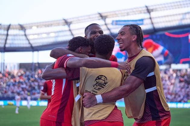 RECORD DATE NOT STATED Copa America USA 2024 Peru vs Canada Jonathan David Celebrates his goal 0-1 of Canada during the game between Peru and Canada as part of the CONMEBOL Copa America USA 2024 group A, at Childrens Mercy Park Stadium, on June 25, 2024 in Kansas City, Kansas, United States. KANSAS CITY KANSAS UNITED STATES  Copyright: xJosexLuisxMelgarejox 20240625184922_CA_GA_2024_PER_CAN_DAVID170