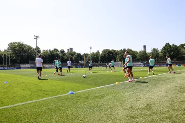 SOCCER - UEFA EURO, EM, Europameisterschaft,Fussball 2024 BERLIN,GERMANY,26.JUN.24 - SOCCER -UEFA EURO 2024, OEFB, Oesterreichischer Fussball-Bund, training. Image shows the team of AUT.  GEPAxpictures xArminxRauthner
