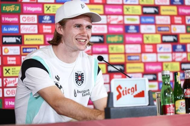 SOCCER - UEFA EURO, EM, Europameisterschaft,Fussball 2024 BERLIN,GERMANY,26.JUN.24 - SOCCER -UEFA EURO 2024, OEFB, Oesterreichischer Fussball-Bund, press conference, PK, Pressekonferenz Image shows Patrick Wimmer (AUT). GEPAxpictures xArminxRauthner