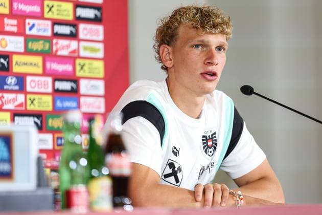 SOCCER - UEFA EURO, EM, Europameisterschaft,Fussball 2024 BERLIN,GERMANY,26.JUN.24 - SOCCER -UEFA EURO 2024, OEFB, Oesterreichischer Fussball-Bund, press conference, PK, Pressekonferenz Image shows Leopold Querfeld (AUT). GEPAxpictures xArminxRauthner
