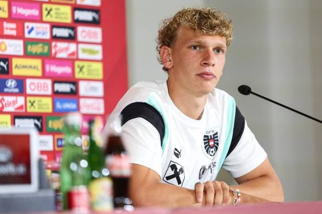 SOCCER - UEFA EURO, EM, Europameisterschaft,Fussball 2024 BERLIN,GERMANY,26.JUN.24 - SOCCER -UEFA EURO 2024, OEFB, Oesterreichischer Fussball-Bund, press conference, PK, Pressekonferenz Image shows Leopold Querfeld (AUT). GEPAxpictures xArminxRauthner