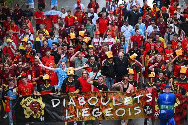 Ukraine v Belgium Group E - UEFA EURO, EM, Europameisterschaft,Fussball 2024 STUTTGART, GERMANY - JUNE 26 : Supporters and fans ahead of the the UEFA EURO 2024 European Football Championship tournament group E stage match between Ukraine and Belgium at Stuttgart Arena on June 26, 2024 in Stuttgart, Germany, 26 06 2024 Stuttgart Germany  Copyright: xVincentxKalutx