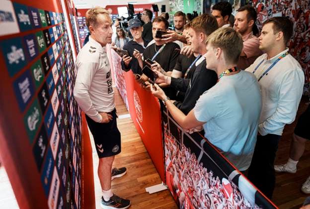 Danish coach Kasper Hjulmand during the national team, Nationalteam s mixed zone in Freudenstadt, Germany Wednesday, June 26, 2024. (Photo: Liselotte Sabroe Ritzau Scanpix) , Freudenstadt Tyskland Copyright: Ritzau Scanpix LiselottexSabroex spdk20240626-150849-L