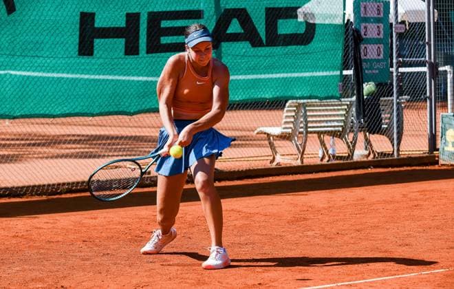 26.06.2024, xpsx, Tennis ITF-Turnier, v.l. Polina Humeniuk (UKR) Bruchköbel Hessen Deutschland (DEU)