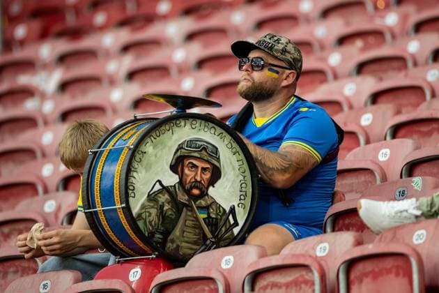 UEFA EURO, EM, Europameisterschaft,Fussball 2024: Ukraine - Belgien; 26.06.2024 Ein Fan von Ukraine UEFA EURO 2024: Ukraine - Belgien; Stuttgart Stadion, Stuttgart; 26.06.2024 Copyright: xBEAUTIFULxSPORTS Buriakovx