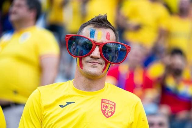 Sport Bilder des Tages Rumaenische Fans GER, Slovakia (SVK) vs. Romania (ROU), Fussball Europameisterschaft, UEFA EURO, EM, Europameisterschaft,Fussball 2024, Gruppe E, 3. Spieltag, 26.06.2024 GER, Slovakia (SVK) vs. Romania (ROU), Fussball Europameisterschaft, UEFA EURO 2024, Gruppe E, 3. Spieltag, 26.06.2024 Frankfurt Copyright: xEibner-Pressefoto RogerxBuerkex EP