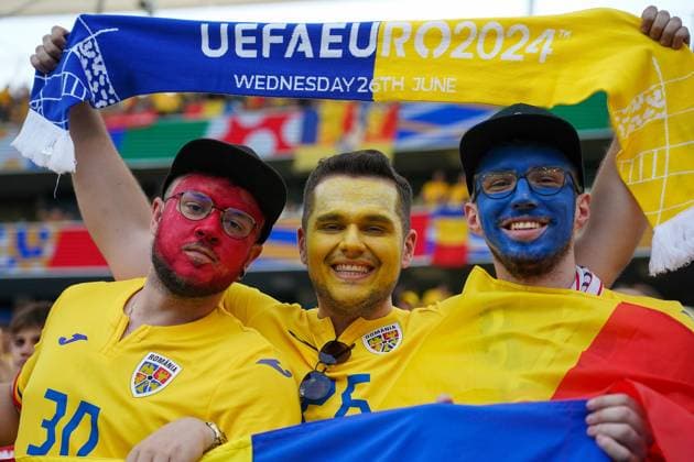 Fans aus Rumänien - Frankfurt 26.06.2024: Slowakei vs. Rumänien, EURO2024 M33 Gruppe E, EM-Arena Frankfurt
