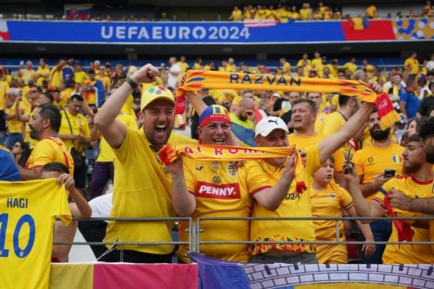 Fans aus Rumänien - Frankfurt 26.06.2024: Slowakei vs. Rumänien, EURO2024 M33 Gruppe E, EM-Arena Frankfurt