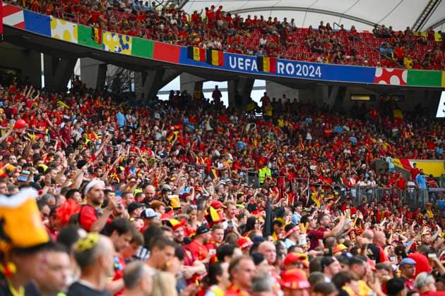 Ukraine v Belgium Group E - UEFA EURO, EM, Europameisterschaft,Fussball 2024 STUTTGART, GERMANY - JUNE 26 : Supporters and fans ahead of the the UEFA EURO 2024 European Football Championship tournament group E stage match between Ukraine and Belgium at Stuttgart Arena on June 26, 2024 in Stuttgart, Germany, 26 06 2024 Stuttgart Germany  Copyright: xVincentxKalutx