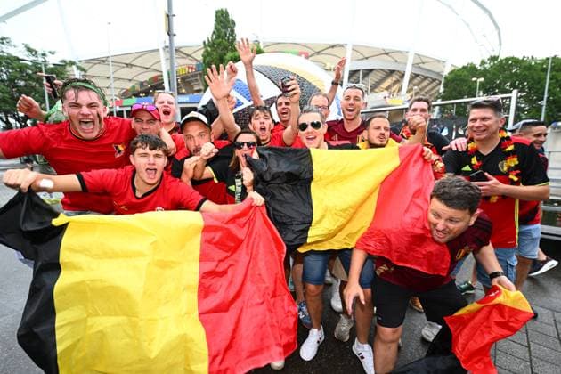 Ukraine v Belgium Group E - UEFA EURO, EM, Europameisterschaft,Fussball 2024 STUTTGART, GERMANY - JUNE 26 : Supporters and fans ahead of the the UEFA EURO 2024 European Football Championship tournament group E stage match between Ukraine and Belgium at Stuttgart Arena on June 26, 2024 in Stuttgart, Germany, 26 06 2024 Stuttgart Germany  Copyright: xVincentxKalutx