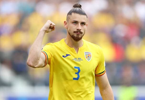 Radu Draguin of Romania Slovakia v Romania, UEFA European Championship, EM, Europameisterschaft 2024, Group E, Football, Frankfurt Arena, Frankfurt am Main, Germany - 26 Jun 2024 EDITORIAL USE ONLY No use with unauthorised audio, video, data, fixture lists, club league logos or live services. Online in-match use limited to 120 images, no video emulation. No use in betting, games or single club league player publications. Copyright: xKieranxMcManus Shutterstockx 14555603z