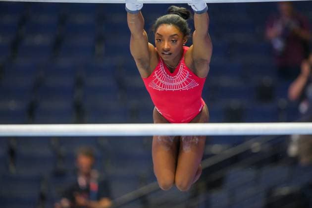 Sport Themen der Woche KW26 Sport Bilder des Tages June 26, 2024, Minneapolis, Minnesota, USA: SIMONE BILES participates in a training session ahead of the 2024 United States Olympic Gymnastics Trials at Target Center in Minneapolis. Minneapolis USA - ZUMAg254 20240626_zsp_g254_005 Copyright: xStevenxGarciax