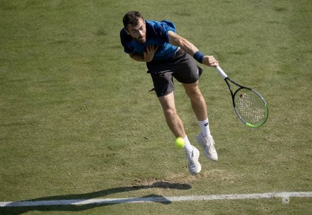 Giles Hussey of GB in action Rothesay International Eastbourne, Day 4, Tennis, Devonshire Park, Eastbourne, UK - 26 June 2024  Copyright: xEllaxLing Shutterstockx 14558912cg