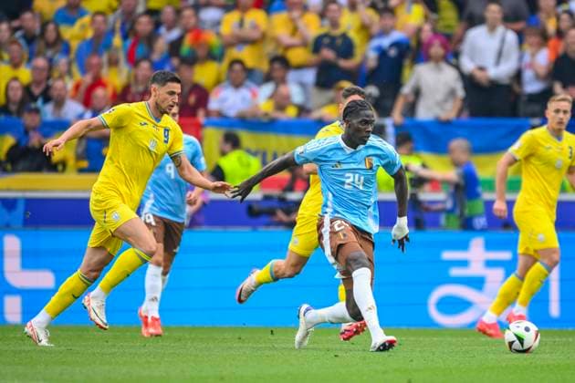 Ukraine v Belgium Group E - UEFA EURO, EM, Europameisterschaft,Fussball 2024 STUTTGART, GERMANY - JUNE 26 : Onana Amadou midfielder of Belgium in action pictured during the UEFA EURO 2024 European Football Championship tournament group E stage match between Ukraine and Belgium at Stuttgart Arena on June 26, 2024 in Stuttgart, Germany, 26 06 2024 Stuttgart Germany  Copyright: xVincentxKalutx