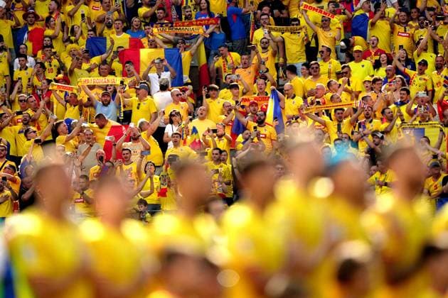 Romania s supporters during the Euro 2024 soccer match between Slovakia and Romania at the Frankfurt Arena , Frankfurt , Germany - Wednesday 26 June 2024. - Soccer .  Copyright: xSpada LaPressex