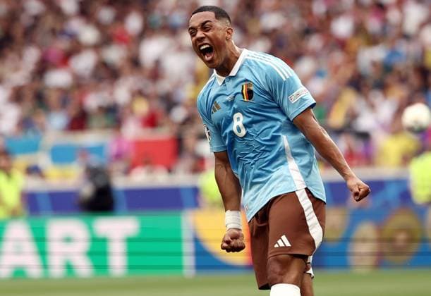 Sport Bilder des Tages Belgium s Youri Tielemans reacts during a soccer game between Ukraine and Belgian national soccer team Red Devils, Wednesday 26 June 2024 in Stuttgart, Germany, the third match in the group stage of the UEFA EURO, EM, Europameisterschaft,Fussball 2024 European championships. BRUNOxFAHY  x95323924x