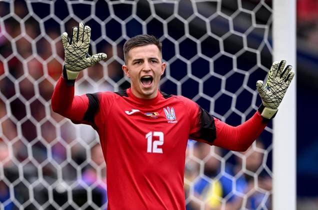 Fussball Euro 2024 Gruppe E 26.06.2024 Ukraine - Belgien Torwart Anatoliy Trubin (Ukraine)
