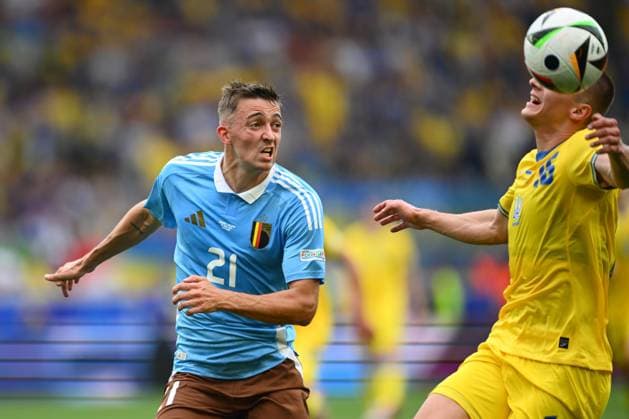 Ukraine v Belgium Group E - UEFA EURO, EM, Europameisterschaft,Fussball 2024 STUTTGART, GERMANY - JUNE 26 : Castagne Timothy defender of Belgium in action pictured during the UEFA EURO 2024 European Football Championship tournament group E stage match between Ukraine and Belgium at Stuttgart Arena on June 26, 2024 in Stuttgart, Germany, 26 06 2024 Stuttgart Germany  Copyright: xVincentxKalutx