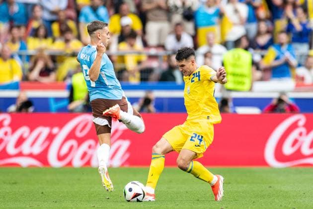 UEFA EURO, EM, Europameisterschaft,Fussball 2024: Ukraine - Belgien; 26.06.2024 Oleksandr Tymchyk (Ukraine, 24) UEFA EURO 2024: Ukraine - Belgien; Stuttgart Stadion, Stuttgart; 26.06.2024 Copyright: xBEAUTIFULxSPORTS Buriakovx