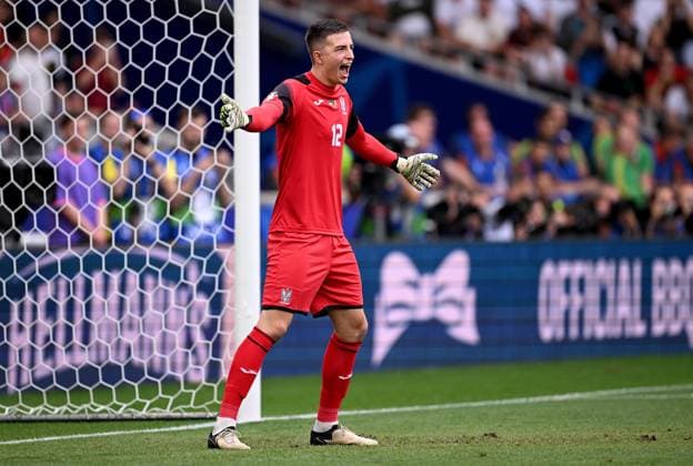Fussball Euro 2024 Gruppe E 26.06.2024 Ukraine - Belgien Torwart Anatoliy Trubin (Ukraine)