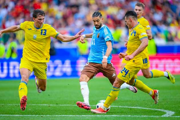 Ukraine v Belgium Group E - UEFA EURO, EM, Europameisterschaft,Fussball 2024 STUTTGART, GERMANY - JUNE 26 : Carrasco Yannick forward of Belgium during the UEFA EURO 2024 European Football Championship tournament group E stage match between Ukraine and Belgium at Stuttgart Arena on June 26, 2024 in Stuttgart, Germany, 26 06 2024 Stuttgart Germany  Copyright: xVincentxKalutx