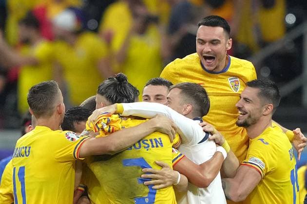 Romania s players during the Euro 2024 soccer match between Slovakia and Romania at the Frankfurt Arena , Frankfurt , Germany - Wednesday 26 June 2024. - Soccer .  Copyright: xSpada LaPressex