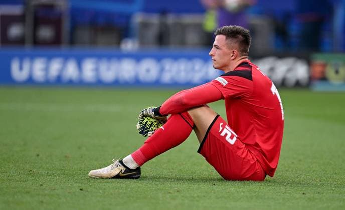 Fussball Euro 2024 Gruppe E 26.06.2024 Ukraine - Belgien Torwart Anatoliy Trubin (Ukraine)