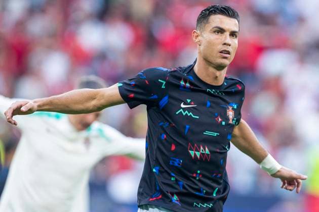 UEFA EURO, EM, Europameisterschaft,Fussball 2024: Georgien - Portugal; 26.06.2024 Cristiano Ronaldo (Portugal, 7). UEFA EURO 2024: Georgien - Portugal; Arena AufSchalke, Gelsenkirchen, am 26.06.2024 Copyright: xBEAUTIFULxSPORTS Meuselx