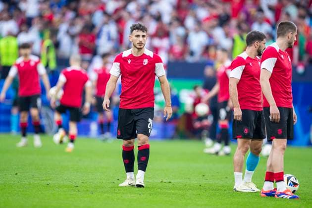 UEFA EURO, EM, Europameisterschaft,Fussball 2024: Georgien - Portugal; 26.06.2024 Anzor Mekvabishvili (Georgien, 20). UEFA EURO 2024: Georgien - Portugal; Arena AufSchalke, Gelsenkirchen, am 26.06.2024 Copyright: xBEAUTIFULxSPORTS Meuselx