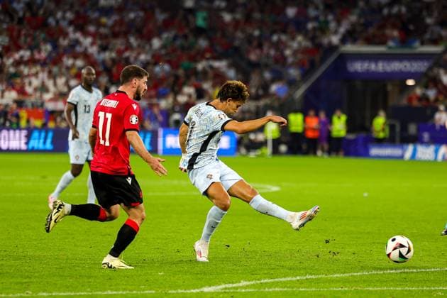 Georgia v Portugal Euro 2024 26 06 2024. Group F Joao Felix of Portugal shoots towards the goal during the Euro 2024 match between Georgia and Portugal at Arena AufSchalke, Gelsenkirchen, Germany on 26 June 2024. Editorial use only , Copyright: xNigelxKeenex PSI-19825-0020