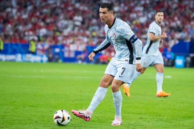 UEFA EURO, EM, Europameisterschaft,Fussball 2024: Georgien - Portugal; 26.06.2024 Cristiano Ronaldo (Portugal, 7). UEFA EURO 2024: Georgien - Portugal; Arena AufSchalke, Gelsenkirchen, am 26.06.2024 Copyright: xBEAUTIFULxSPORTS Meuselx