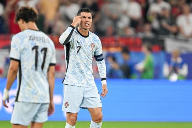 EM 2024: Georgien - Portugal am 26.06.2024 in der Veltins Arena in Gelsenkirchen Cristiano Ronaldo 7 of Portugal reacts.