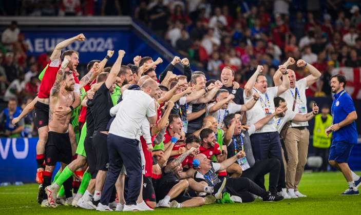 Sport Bilder des Tages Gelsenkirchen, Germany. 26th Jun 2024. Teamphoto Georgia Georgia - Portugal Georgien - Portugal 26.06.2024