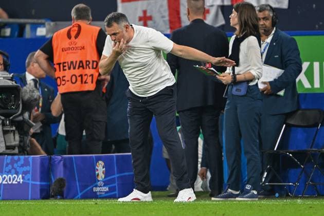 EM 2024: Georgien - Portugal am 26.06.2024 in der Veltins Arena in Gelsenkirchen Coach Willy Sagnol of Georgien