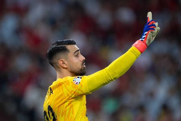 Torwart DIOGO COSTA (POR) Gestik, gestikuliert, Gruppenphase Gruppe F Georgien (GEO) - Portugal (POR) 2-0 am 26.06.2024 Stadion Auf Schalke in Gelsenkirchen, Fussball UEFA EURO, EM, Europameisterschaft,Fussball 2024 GERMANY vom 14.06.2024 - 14.07.2024. Â