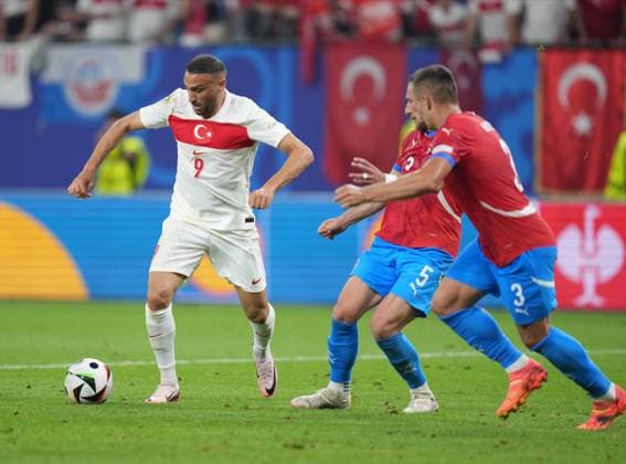 Turkiye s player Cenk Tosun during UEFA EURO, EM, Europameisterschaft,Fussball 2024 Group F football match between Turkiye and Czechia at Volksparkstadion in Hamburg, Germany, on 26 June, 2024. (Mehmet Sirin Toplaoglu - Depo Photos) 18364717