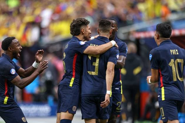 June 26, 2024, Las Vegas, Nevada, UNITED STATES: Piero Hincapio of Ecuador during a match against Jamaica in Group B of the Copa America at the .Allegiant Stadium in Las Vegas in the United States this Wednesday, June 26, 2024 Las Vegas UNITED STATES - ZUMAv122 20240626_aap_v122_035 Copyright: xWilliamxVolcovx