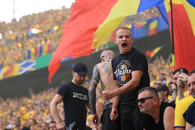 Football - UEFA EURO, EM, Europameisterschaft,Fussball 2024 - Group E - Slovakia v Romania 26th June 2024 - UEFA EURO 2024 - Group E - Slovakia v Romania - Romania fans show their support - Photo: Simon Stacpoole Offside. Frankfurt Germany Copyright: xSimonxStacpoolexOffside