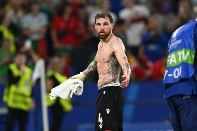 Guram Kashia (Georgia) during the UEFA EURO, EM, Europameisterschaft,Fussball Germany 2024 match between Georgia 2-0 Portugal at Arena AufSchalke on June 26, 2024 in Gelsenkirchen, Germany. Noxthirdxpartyxsales  (257799114)