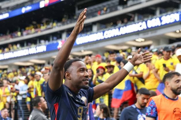 June 26, 2024, Las Vegas, Nevada, UNITED STATES: John Yeboah of Ecuador during a match against Jamaica in Group B of the Copa America at the .Allegiant Stadium in Las Vegas in the United States this Wednesday, June 26, 2024 Las Vegas UNITED STATES - ZUMAv122 20240626_aap_v122_071 Copyright: xWilliamxVolcovx
