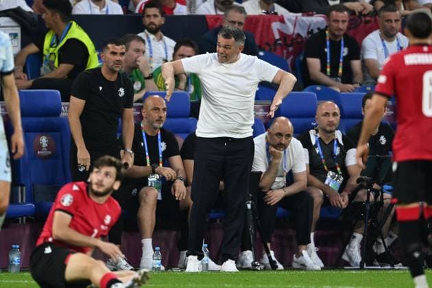 Willy Sagnol Coach (Georgia) during the UEFA EURO, EM, Europameisterschaft,Fussball Germany 2024 match between Georgia 2-0 Portugal at Arena AufSchalke on June 26, 2024 in Gelsenkirchen, Germany. Noxthirdxpartyxsales  (257799639)