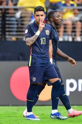 RECORD DATE NOT STATED Copa America USA 2024 Ecuador vs Jamaica Kendry Paez celebrates his goal 2-0 of Ecuador during the CONMEBOL Copa America 2024 group B match between Ecuador and Jamaica, at Allegiant Stadium, on June 26, 2024 in Las Vegas, Nevada, United States. LAS VEGAS NEVADA UNITED STATES  Copyright: xIsaacxOrtizx 20240626175439_CA_GB_2024_ECU_JAM_PAEZ53