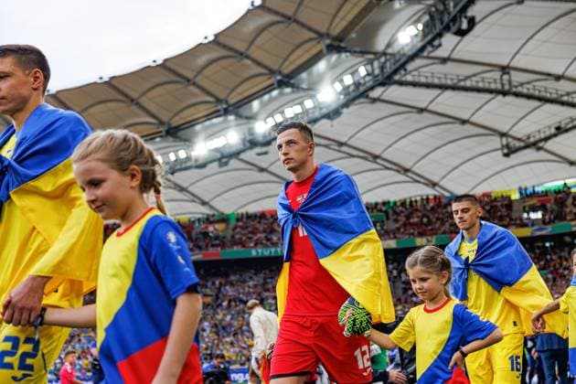 UEFA EURO, EM, Europameisterschaft,Fussball 2024: Ukraine Vs Belgium in Germany - 26 Jun 2024 Anatoliy Trubin of Ukraine during the UEFA Euro 2024 match between Ukraine and Belgium at MHPArena. Final score; Ukraine 0:0 Belgium. Stuttgart Germany Copyright: xMaciejxRogowskix xSOPAxImagesx MROGOWSKI-06